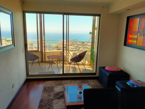 Hermoso departamento con vista al mar para 5 personas, con wifi, estacionamiento, piscina, 2 habitaciones 3 camas